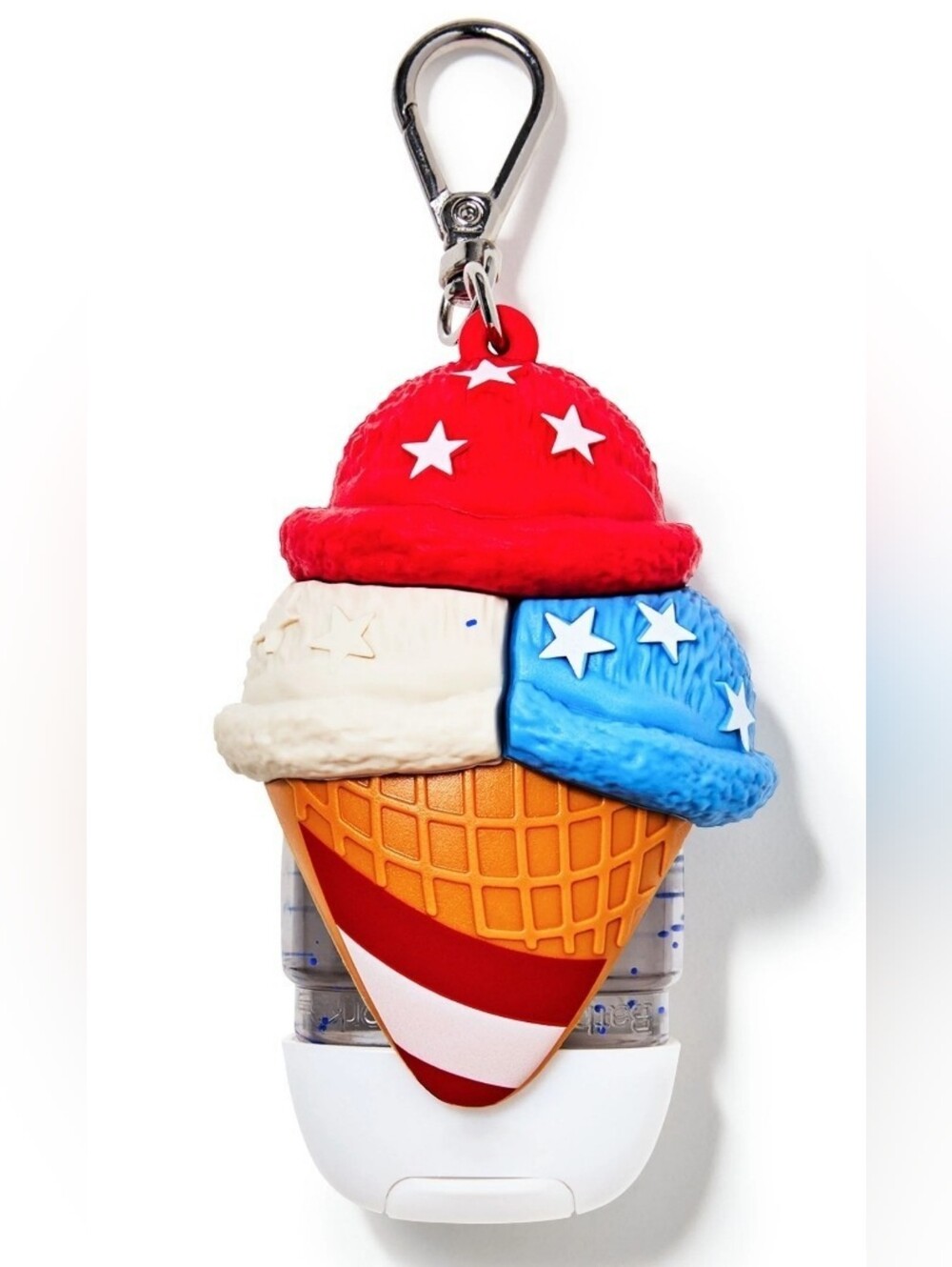 Bath & Body Works Red White Blue Ice Cream Cone Pocketbac Hand Sanitizer Holder